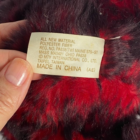 DanDee Red Black Bear Plush Velour Heart Rose Fuzzy Collectors Choice 8.5in Tall - Picture 9 of 12